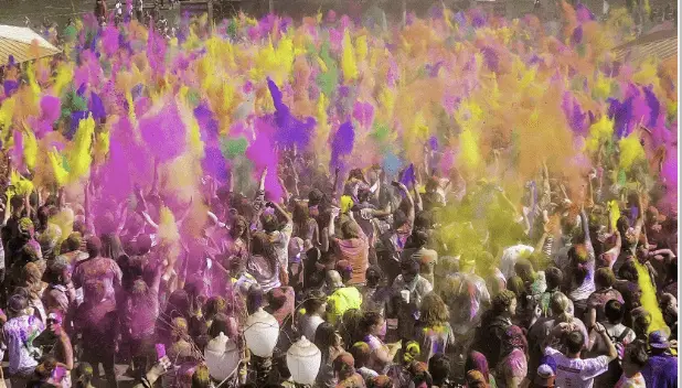 Holi, the festival of colors: vibrant surroundings